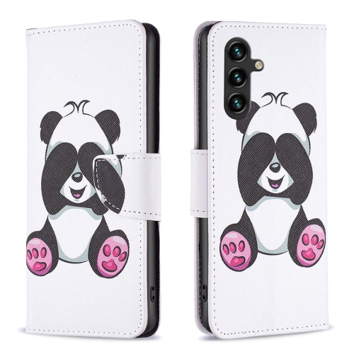 

For Samsung Galaxy A15 Colored Drawing Pattern Leather Phone Case(Panda)