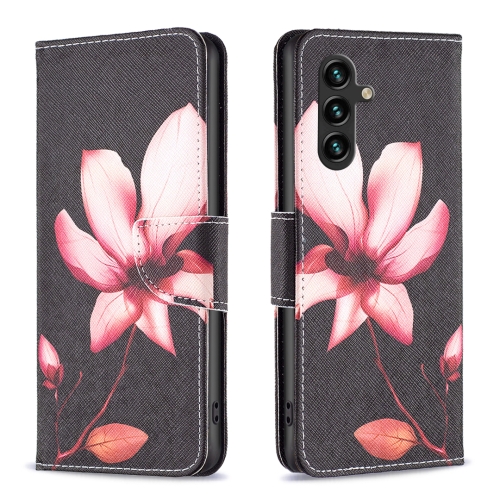 

For Samsung Galaxy A15 Colored Drawing Pattern Leather Phone Case(Lotus)