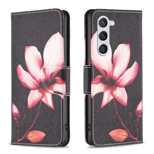 

For Samsung Galaxy S24 5G Colored Drawing Pattern Leather Phone Case(Lotus)