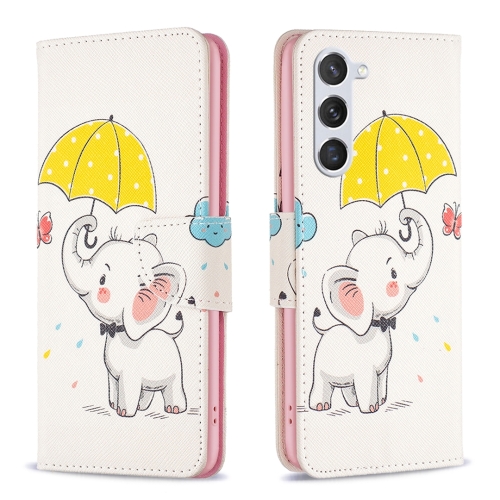 

For Samsung Galaxy S24 5G Colored Drawing Pattern Leather Phone Case(Umbrella Elephant)