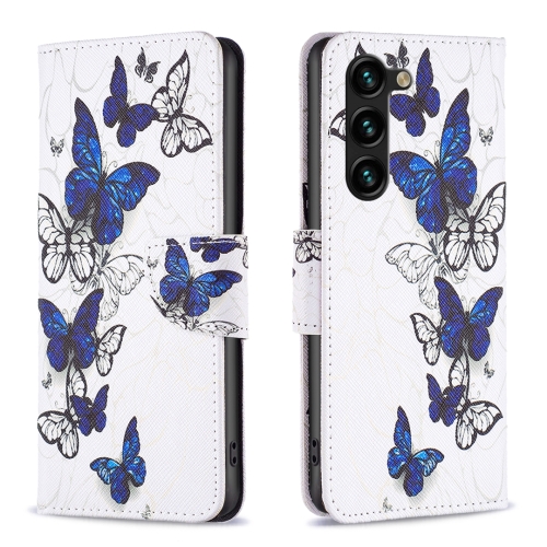 

For Samsung Galaxy S24+ 5G Colored Drawing Pattern Leather Phone Case(Butterflies)