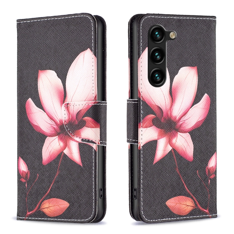

For Samsung Galaxy S24+ 5G Colored Drawing Pattern Leather Phone Case(Lotus)