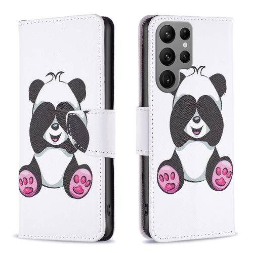 

For Samsung Galaxy S24 Ultra 5G Colored Drawing Pattern Leather Phone Case(Panda)