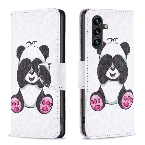 

For Samsung Galaxy A35 Colored Drawing Pattern Leather Phone Case(Panda)