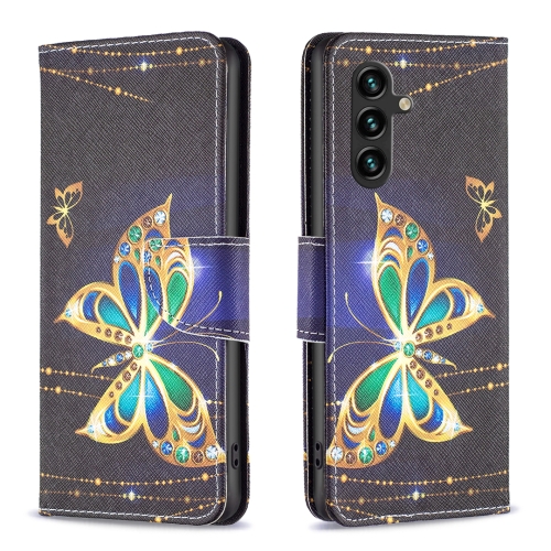 

For Samsung Galaxy A55 Colored Drawing Pattern Leather Phone Case(Big Butterfly)