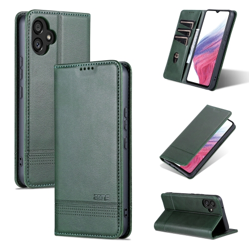 

For Samsung Galaxy A05 AZNS Magnetic Calf Texture Flip Leather Phone Case(Dark Green)