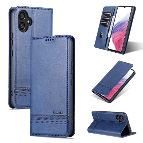 

For Samsung Galaxy A05 AZNS Magnetic Calf Texture Flip Leather Phone Case(Dark Blue)