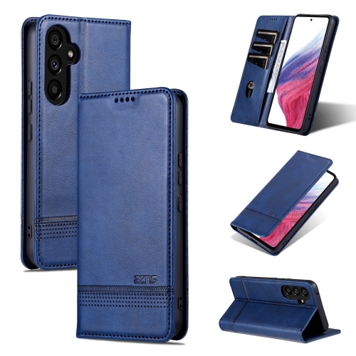 

For Samsung Galaxy A55 5G AZNS Magnetic Calf Texture Flip Leather Phone Case(Dark Blue)