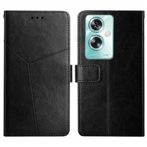 

For OPPO Reno11 F 5G/F25 Pro 5G Y-shaped Pattern Flip Leather Phone Case(Black)