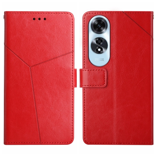 

For OPPO A60 4G Y-shaped Pattern Flip Leather Phone Case(Red)