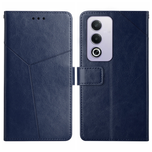 

For OPPO A3 Pro 5G India / K12x 5G Global Y-shaped Pattern Flip Leather Phone Case(Blue)