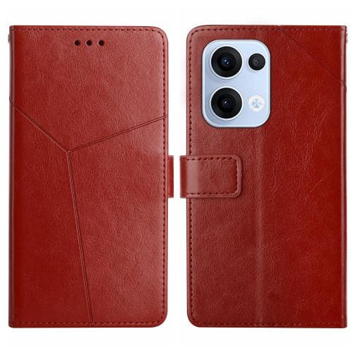 

For OPPO Reno13 Global Y-shaped Pattern Flip Leather Phone Case(Brown)