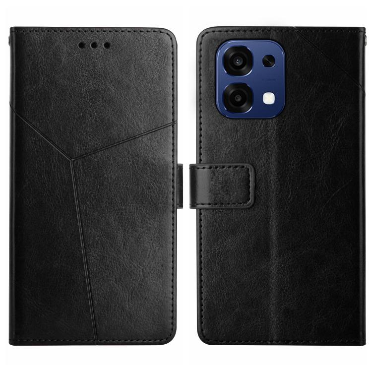 

For OPPO A6 Pro 4G / 5G Global Y-shaped Pattern Flip Leather Phone Case(Black)