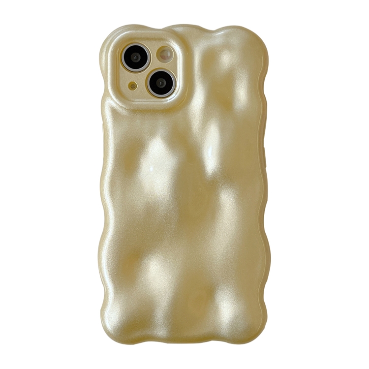 

For iPhone 14 Wave Bubbles TPU Phone Case(Pearlescent Yellow)
