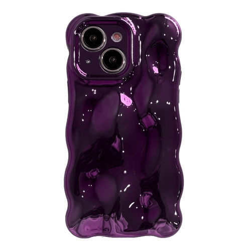 

For iPhone 14 Wave Bubbles TPU Phone Case(Painted Purple)