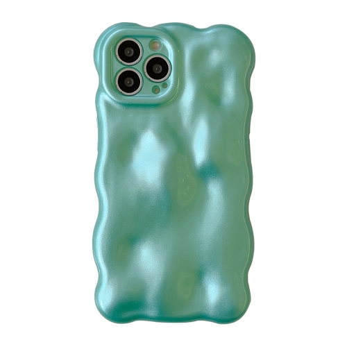 

For iPhone 14 Pro Wave Bubbles TPU Phone Case(Pearlescent Green)