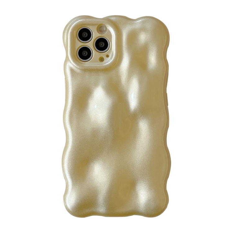 

For iPhone 14 Pro Max Wave Bubbles TPU Phone Case(Pearlescent Yellow)