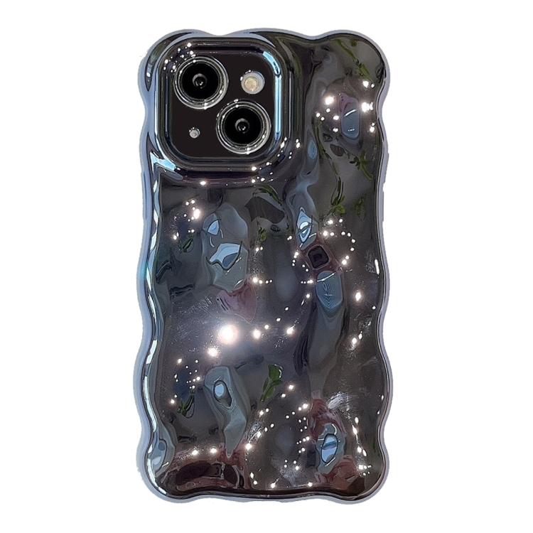 

For iPhone 13 Wave Bubbles TPU Phone Case(Painted Blue)