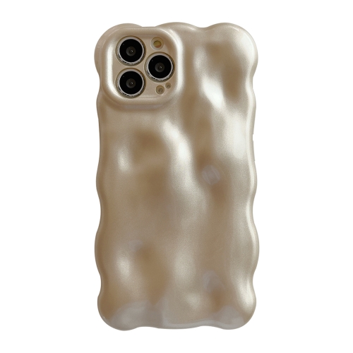 

For iPhone 13 Pro Max Wave Bubbles TPU Phone Case(Champagne Gold)