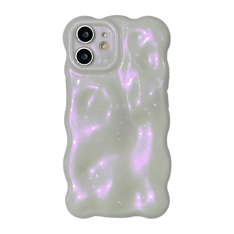 

For iPhone 12 Wave Bubbles TPU Phone Case(Glitter Pink)