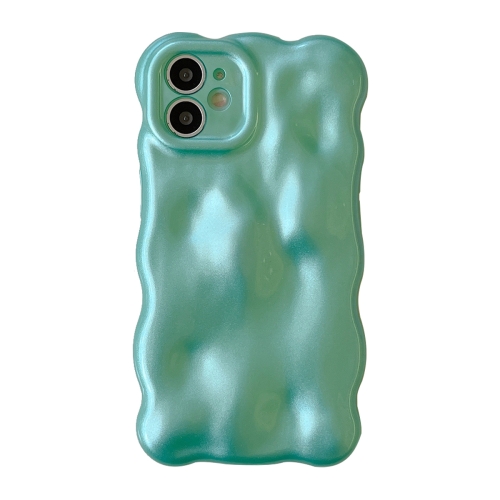 

For iPhone 12 Wave Bubbles TPU Phone Case(Pearlescent Green)