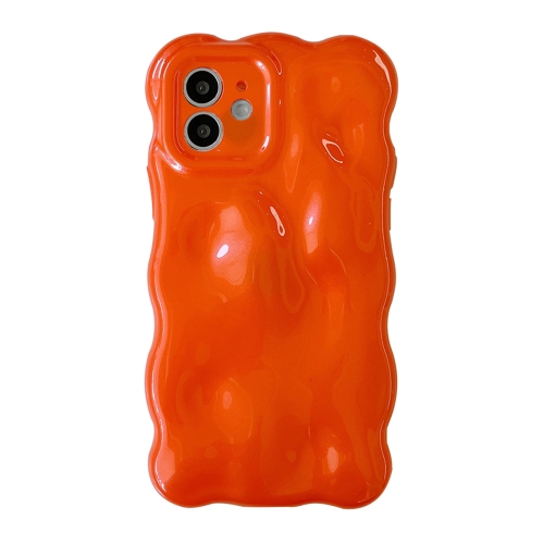 

For iPhone 12 Wave Bubbles TPU Phone Case(Pearlescent Orange)