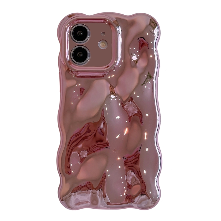 

For iPhone 12 Wave Bubbles TPU Phone Case(Painted Pink)