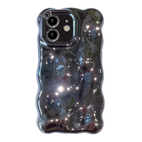 

For iPhone 12 Wave Bubbles TPU Phone Case(Painted Blue)
