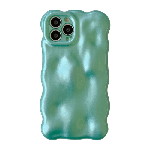 

For iPhone 12 Pro Max Wave Bubbles TPU Phone Case(Pearlescent Green)