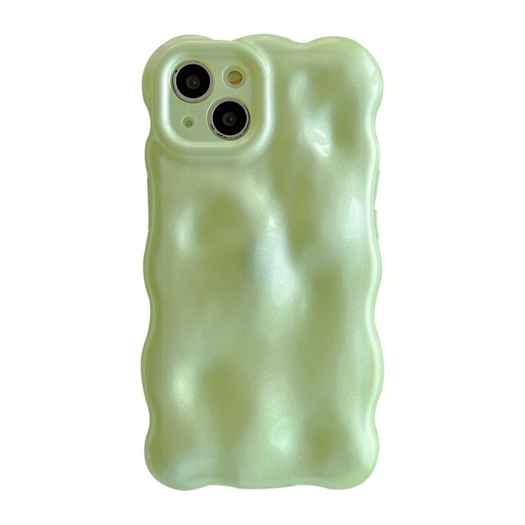 

For iPhone 15 Wave Bubbles TPU Phone Case(Green)