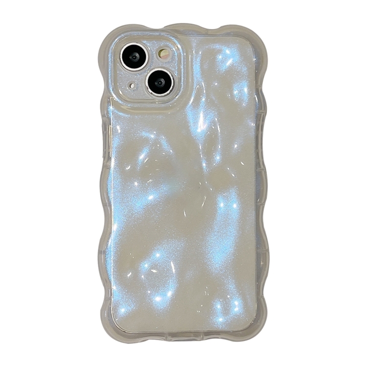 

For iPhone 15 Wave Bubbles TPU Phone Case(Glitter Blue)