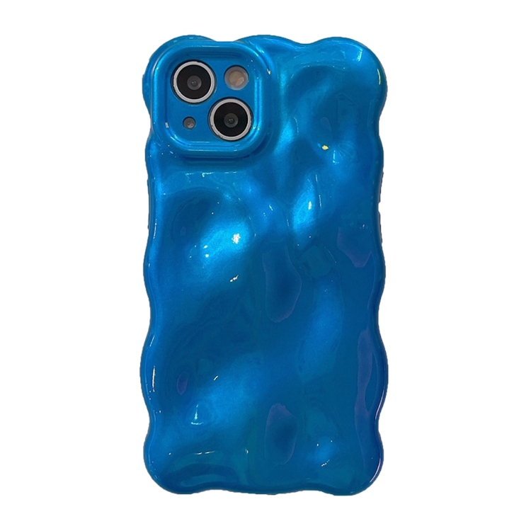 

For iPhone 15 Wave Bubbles TPU Phone Case(Blue)
