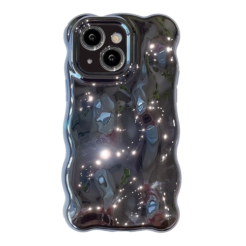 

For iPhone 15 Wave Bubbles TPU Phone Case(Painted Blue)