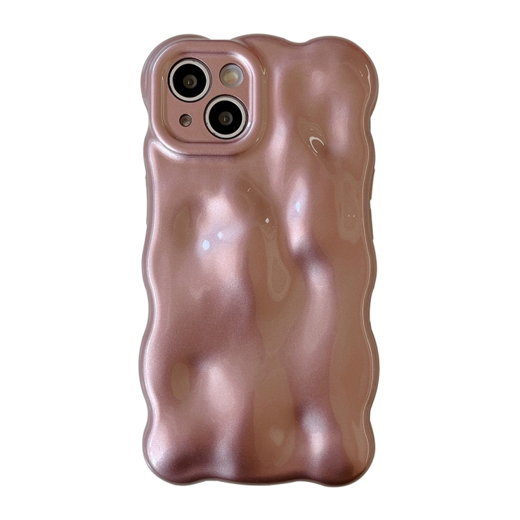 

For iPhone 15 Plus Wave Bubbles TPU Phone Case(Pearlescent Brown)