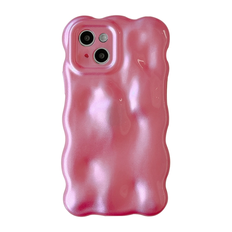 

For iPhone 15 Plus Wave Bubbles TPU Phone Case(Pearlescent Pink)
