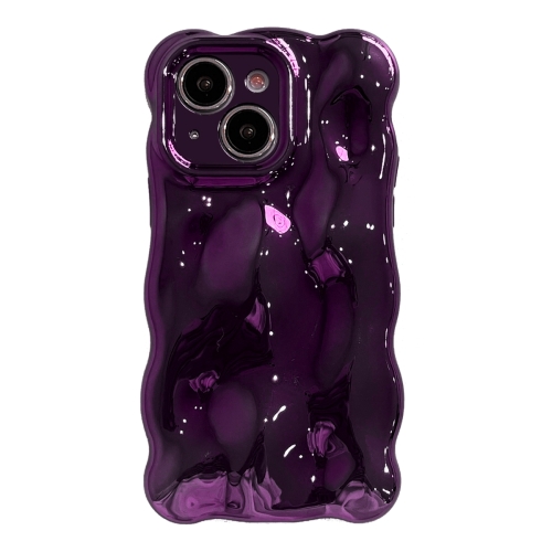 

For iPhone 15 Plus Wave Bubbles TPU Phone Case(Painted Purple)