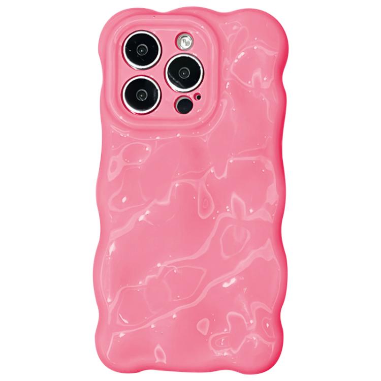 

For iPhone 15 Pro Wave Bubbles TPU Phone Case(Baby Rose Red)