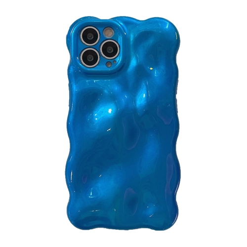 

For iPhone 15 Pro Wave Bubbles TPU Phone Case(Blue)