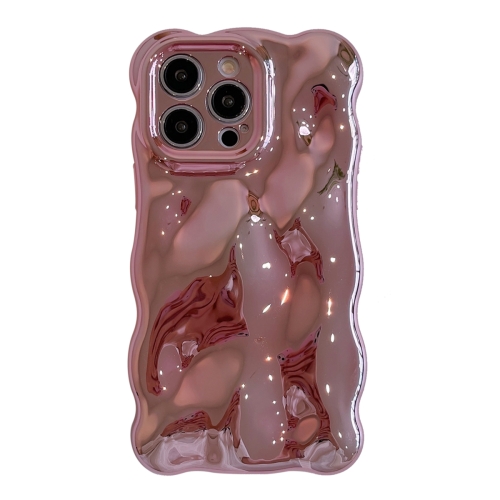 

For iPhone 15 Pro Max Wave Bubbles TPU Phone Case(Painted Pink)