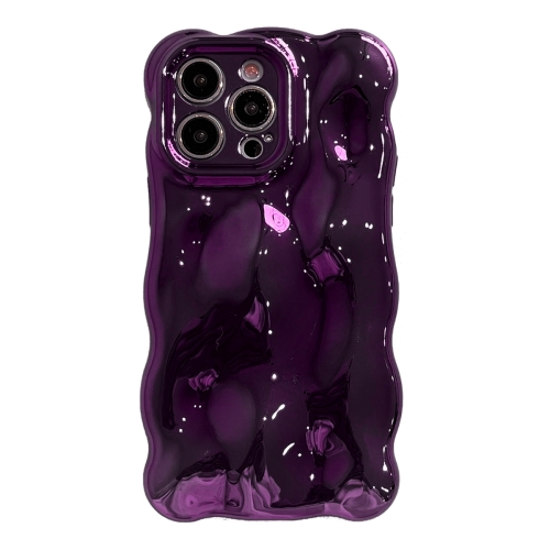 

For iPhone 15 Pro Max Wave Bubbles TPU Phone Case(Painted Purple)