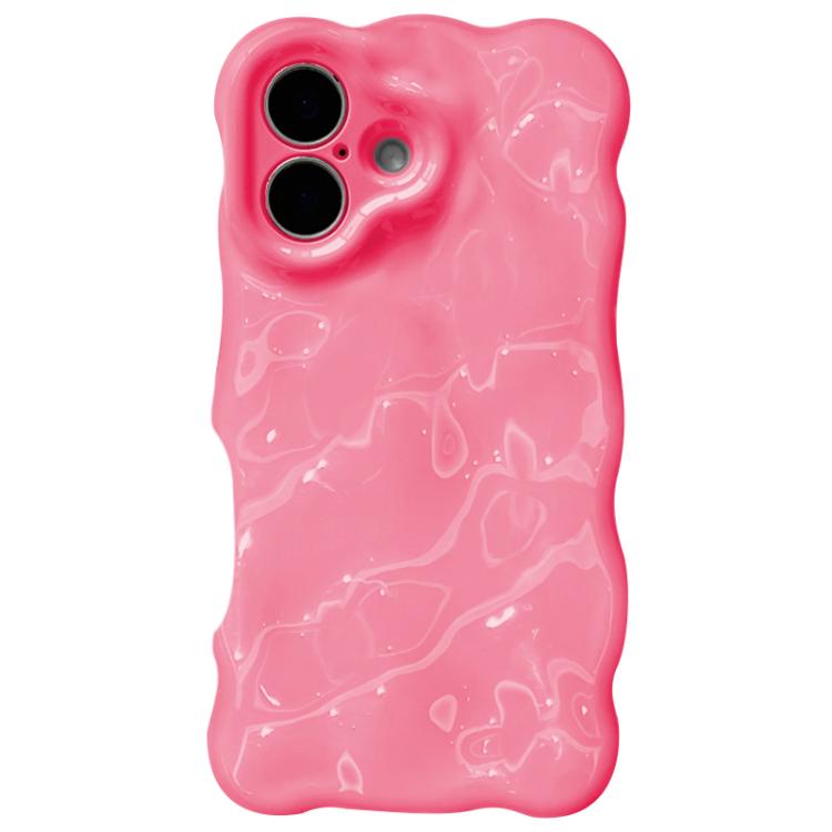 

For iPhone 16 Wave Bubbles TPU Phone Case(Baby Rose Red)
