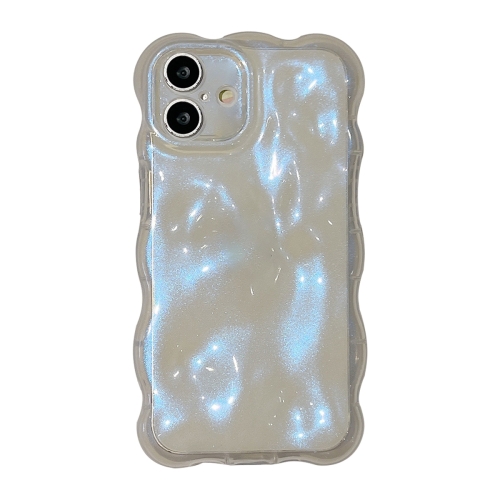 

For iPhone 16 Wave Bubbles TPU Phone Case(Glitter Blue)
