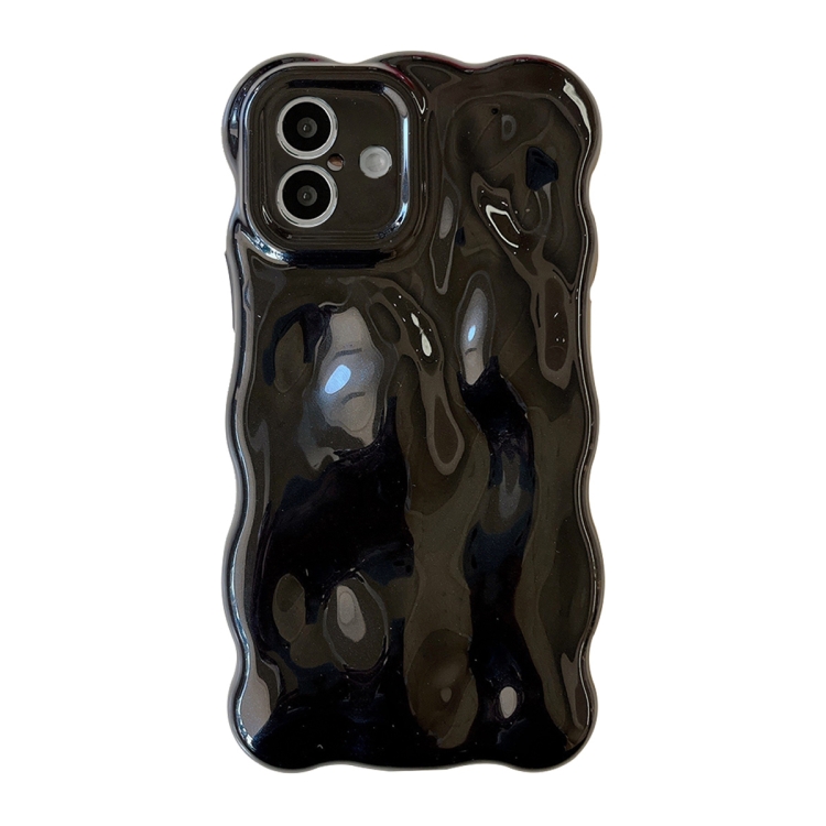 

For iPhone 16 Wave Bubbles TPU Phone Case(Pearlescent Black)