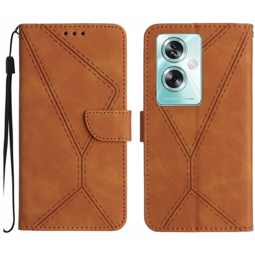 

For OPPO Reno11 F 5G/F25 Pro 5G Stitching Embossed Leather Phone Case(Brown)