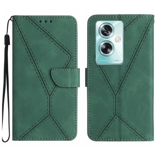 

For OPPO Reno11 F 5G/F25 Pro 5G Stitching Embossed Leather Phone Case(Green)
