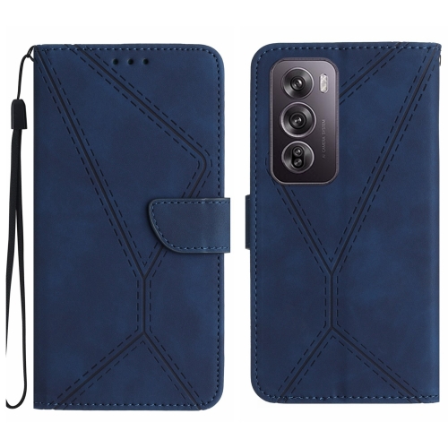 

For OPPO Reno12 Pro 5G Global Stitching Embossed Leather Phone Case(Blue)