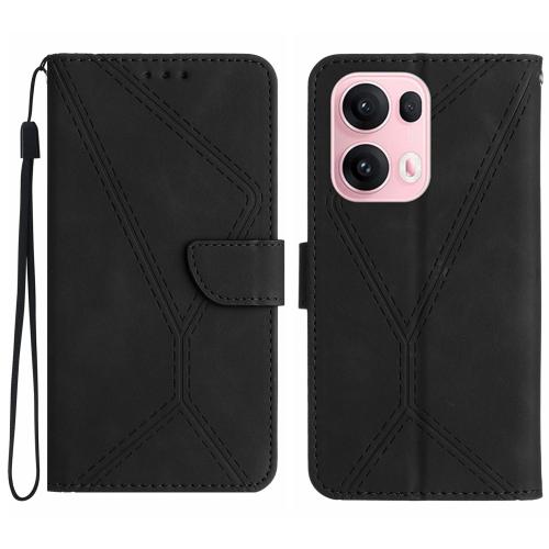 

For OPPO Reno13 Pro Global Stitching Embossed Leather Phone Case(Black)