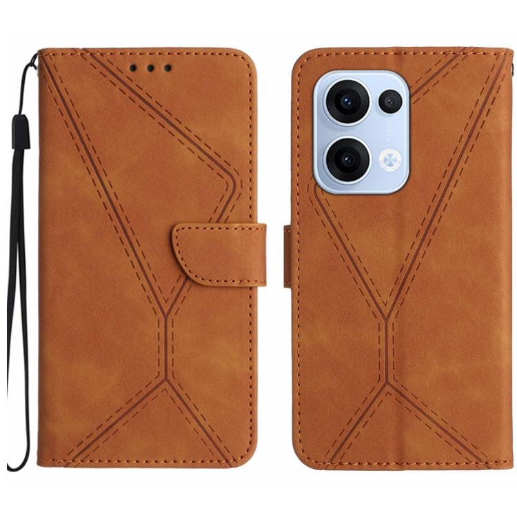 

For OPPO Reno13 Global Stitching Embossed Leather Phone Case(Brown)