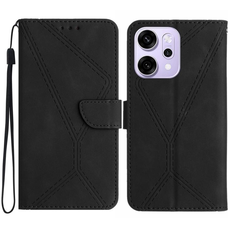 

For OPPO Reno14 Pro 5G Global Stitching Embossed Leather Phone Case(Black)