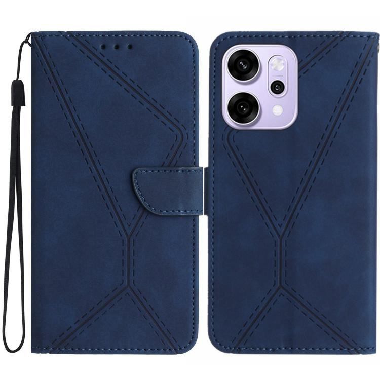 

For OPPO Reno14 Pro 5G Global Stitching Embossed Leather Phone Case(Blue)